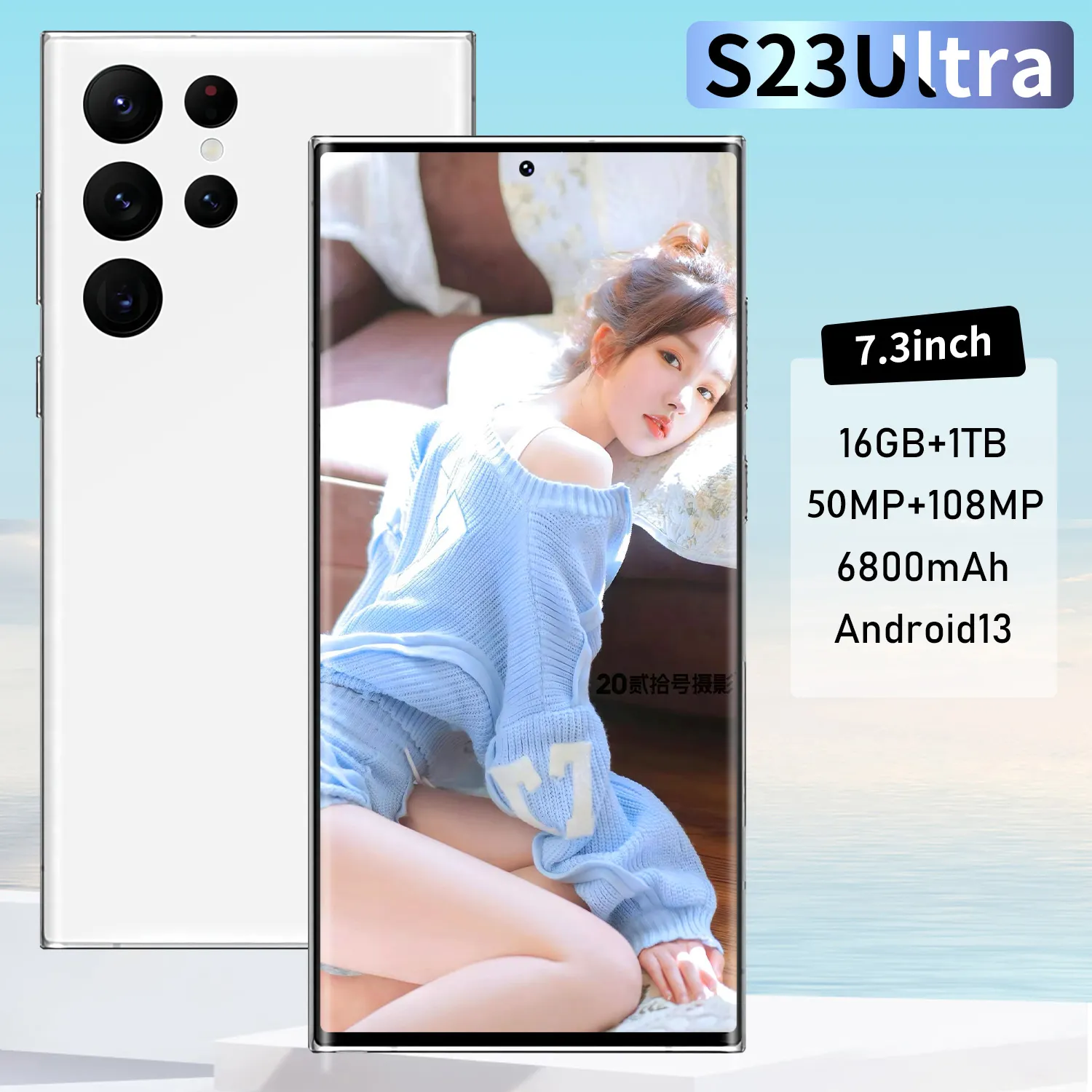 2024 New Original Phone S23 Ultra 16gb+1tb 5g 7.2-inch Mtk6889 48mp 108mp With Built-in Pen Android 12 Smartphone
